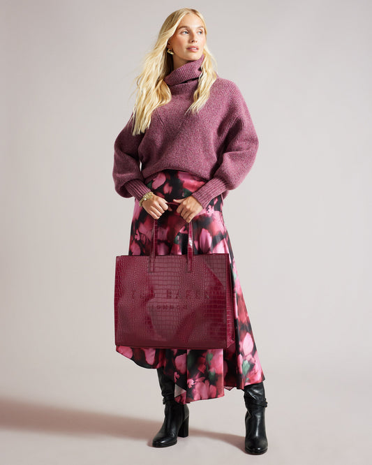 Women's Allicon-Croc Effect Extra Large Icon Bag Dp-Purple Ted Baker Bellabags