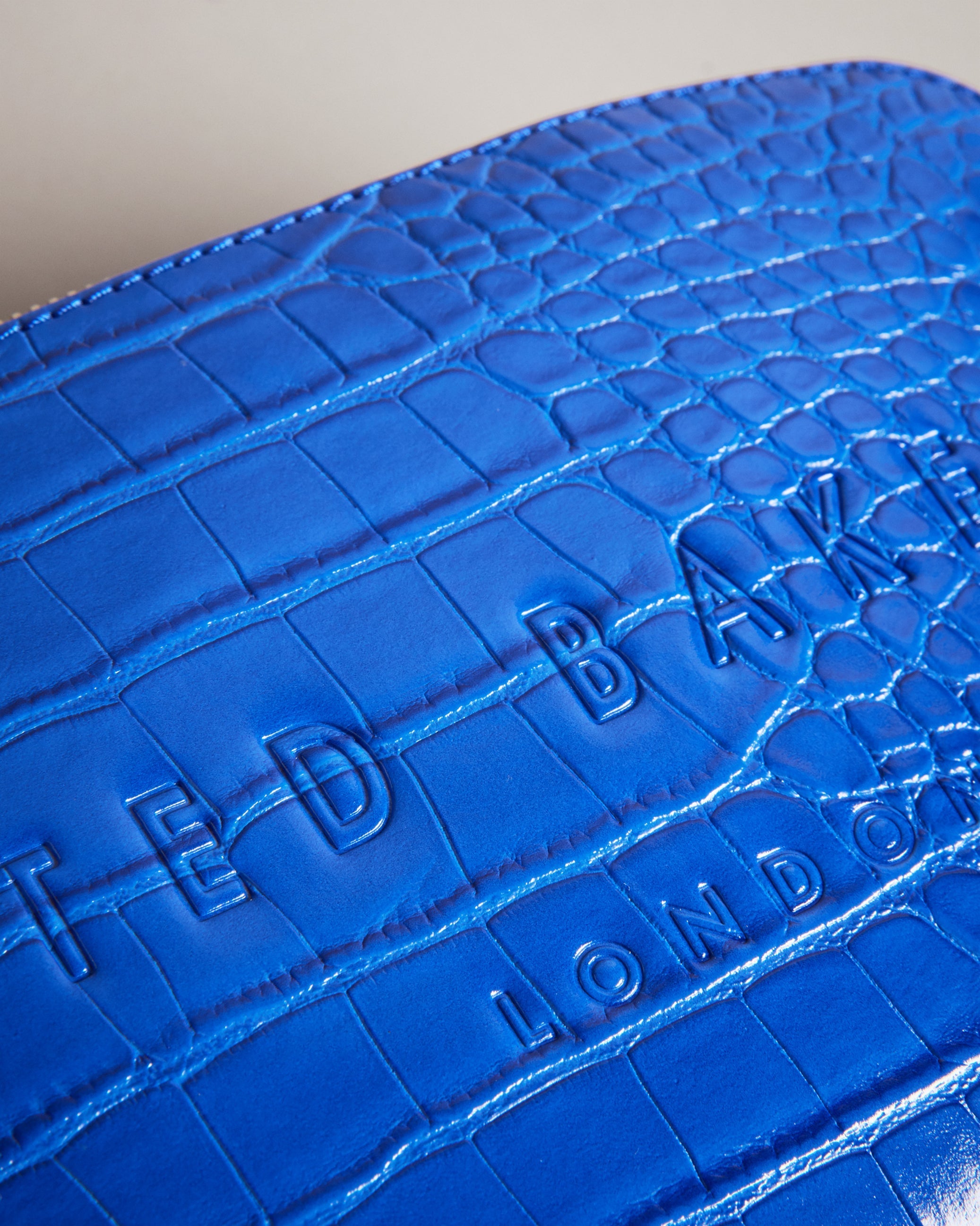 Women's Crocala-Imitation Croc Makeup Bag Brt-Blue Ted Baker South Africa Bellabags