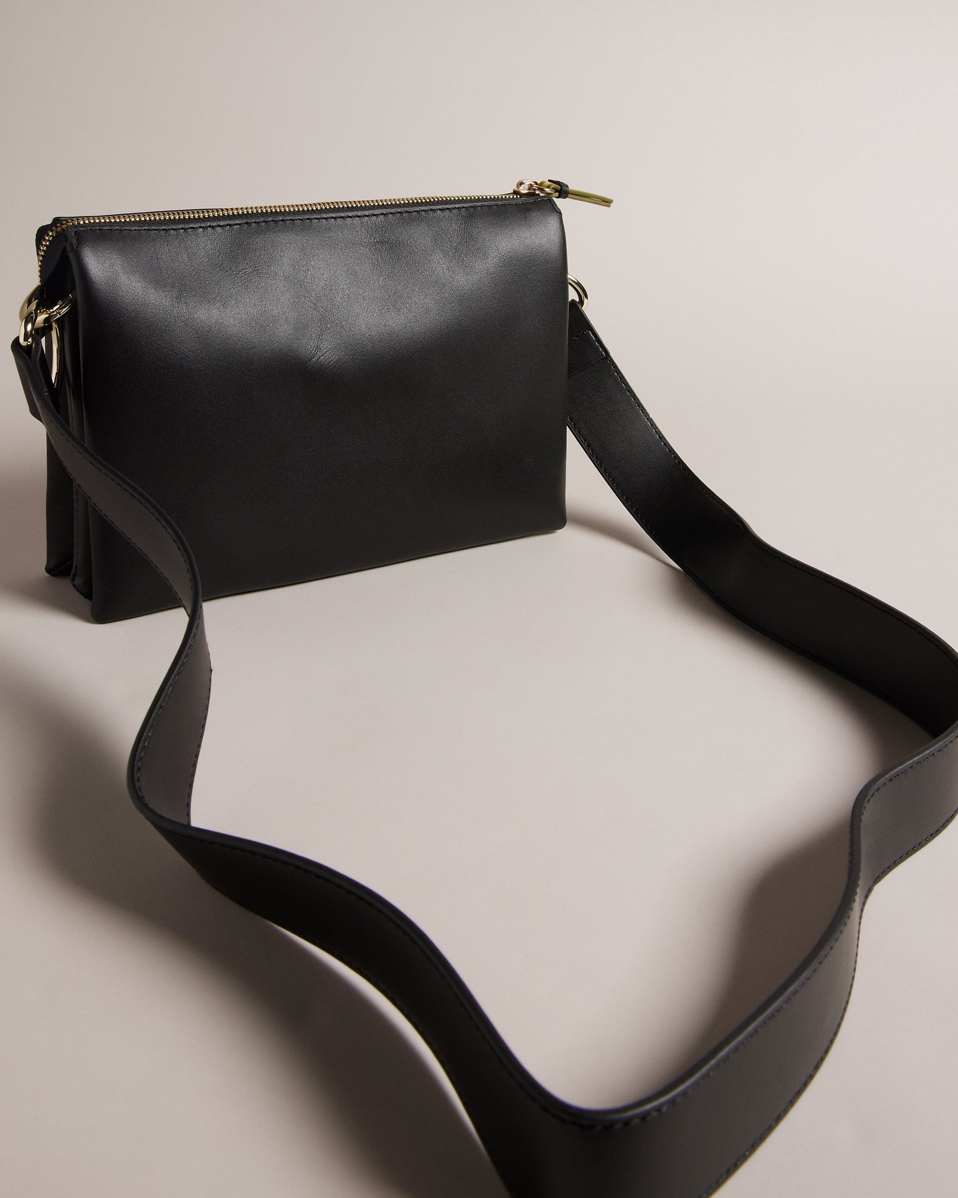 Women's Darceyy-Branded Webbing Leather Crossbody Jet-Black Ted Baker South Africa