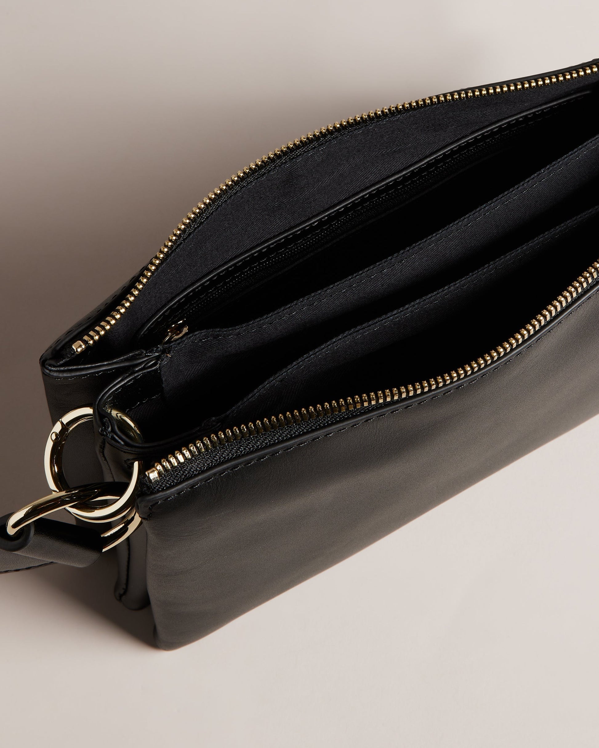 Women's Darceyy-Branded Webbing Leather Crossbody Jet-Black Ted Baker South Africa