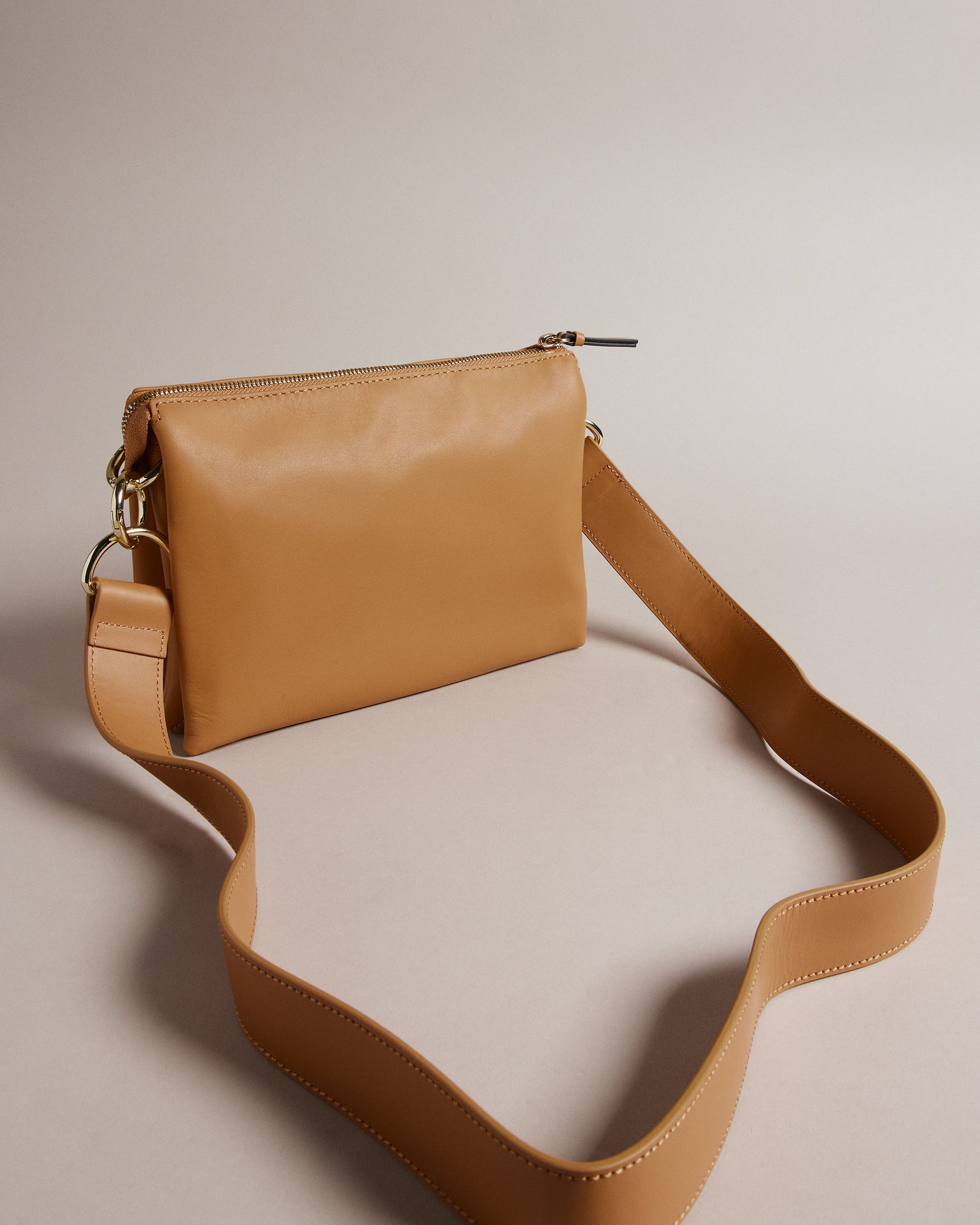 Women's Darceyy-Branded Webbing Leather Crossbody Taupe Ted Baker South Africa
