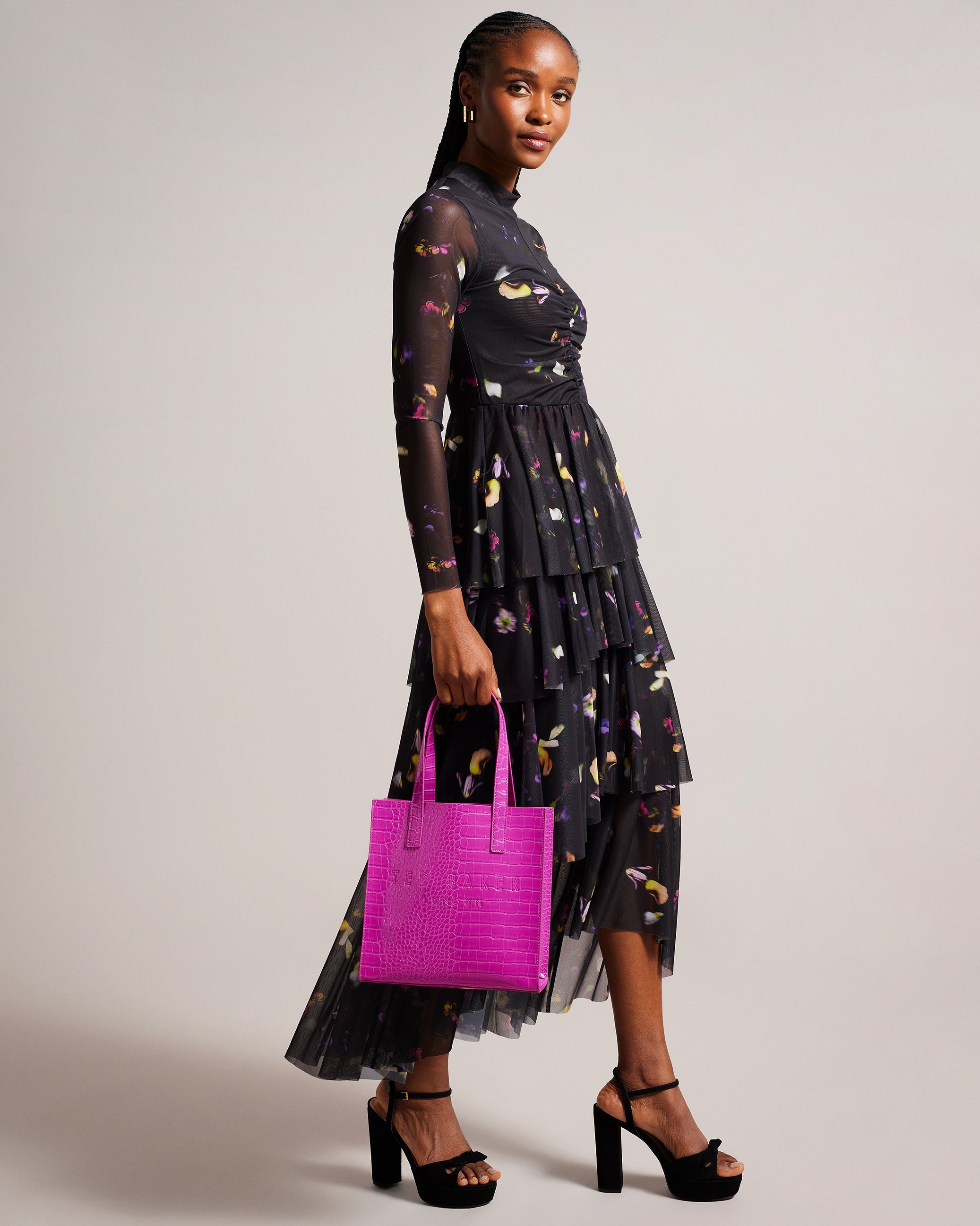 Women's Reptcon-Croc Effect Small Icon Bag Brt-Pink Ted Baker South Africa Bellabags