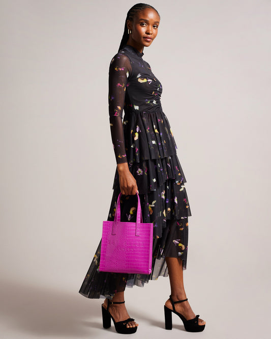 Women's Reptcon-Croc Effect Small Icon Bag Brt-Pink Ted Baker South Africa