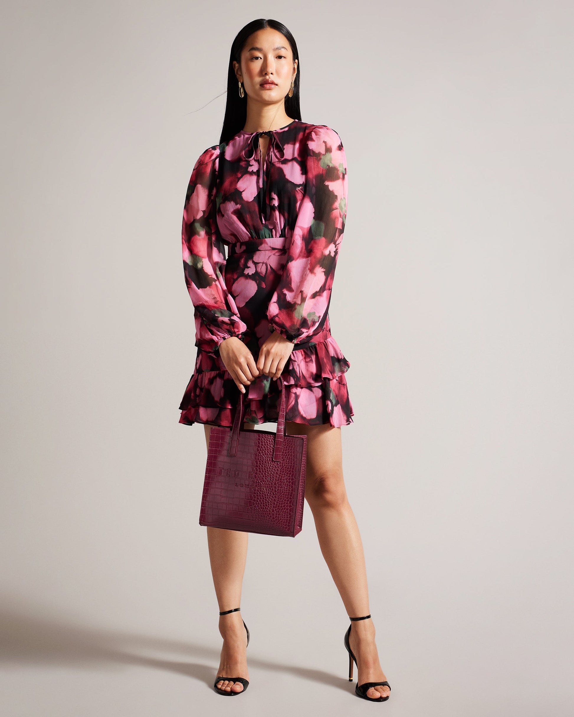 Women's Reptcon-Croc Effect Small Icon Bag Dp-Purple Ted Baker South Africa