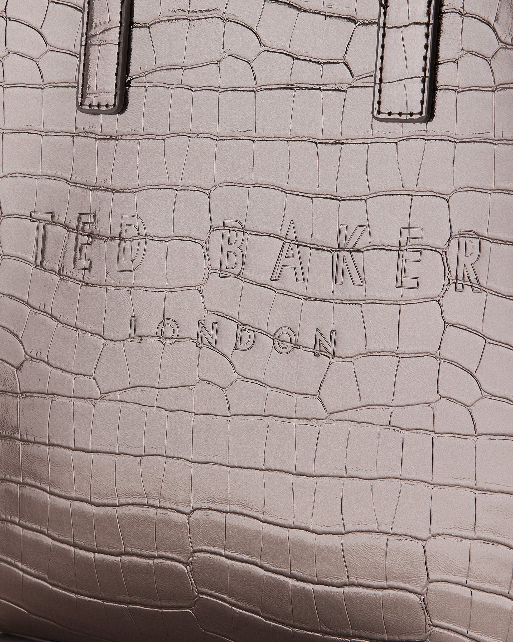 Women's Reptcon-Croc Effect Small Icon Bag Gunmetal Ted Baker South Africa