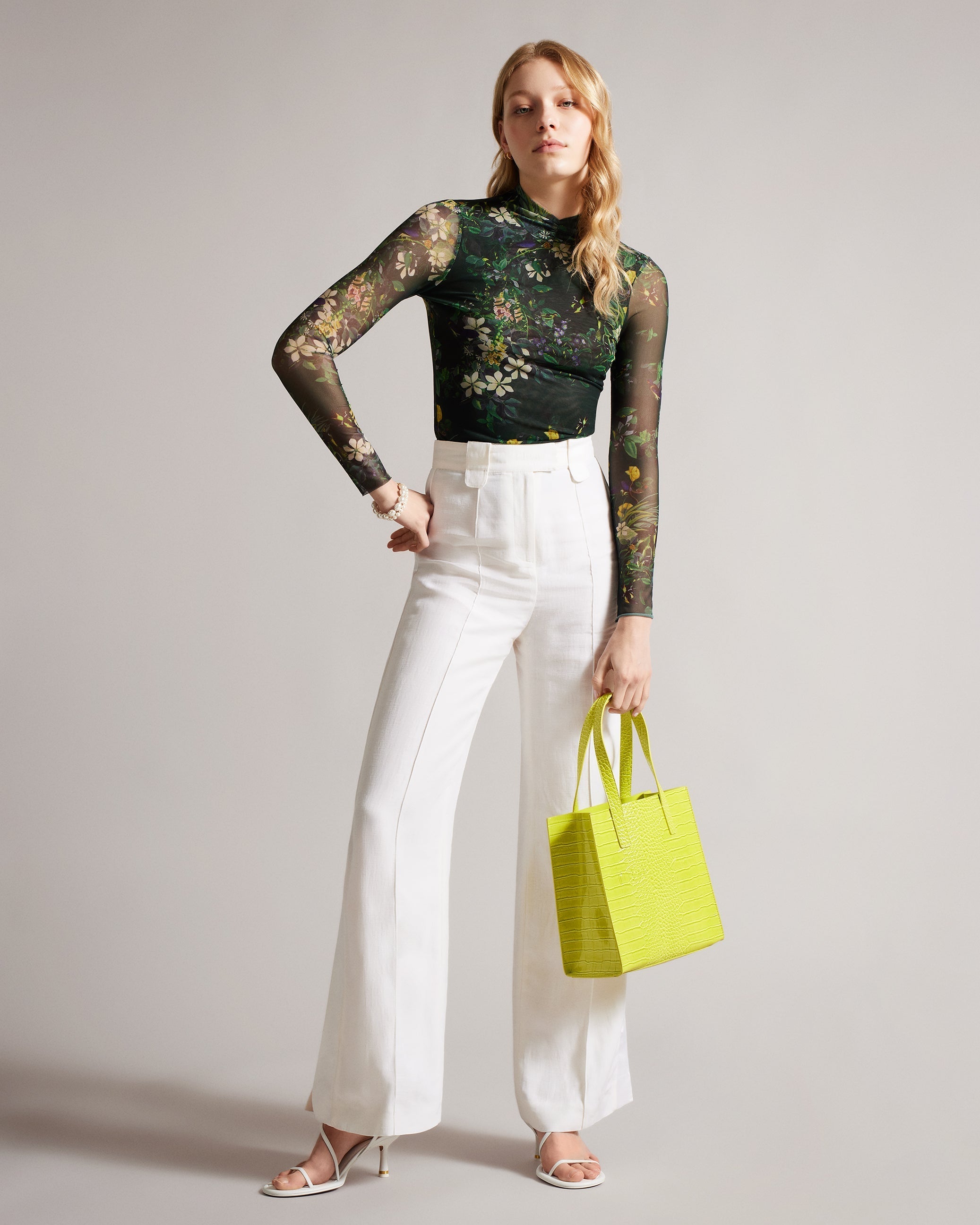 Women's Reptcon-Croc Effect Small Icon Bag Lime Ted Baker South Africa Bellabags