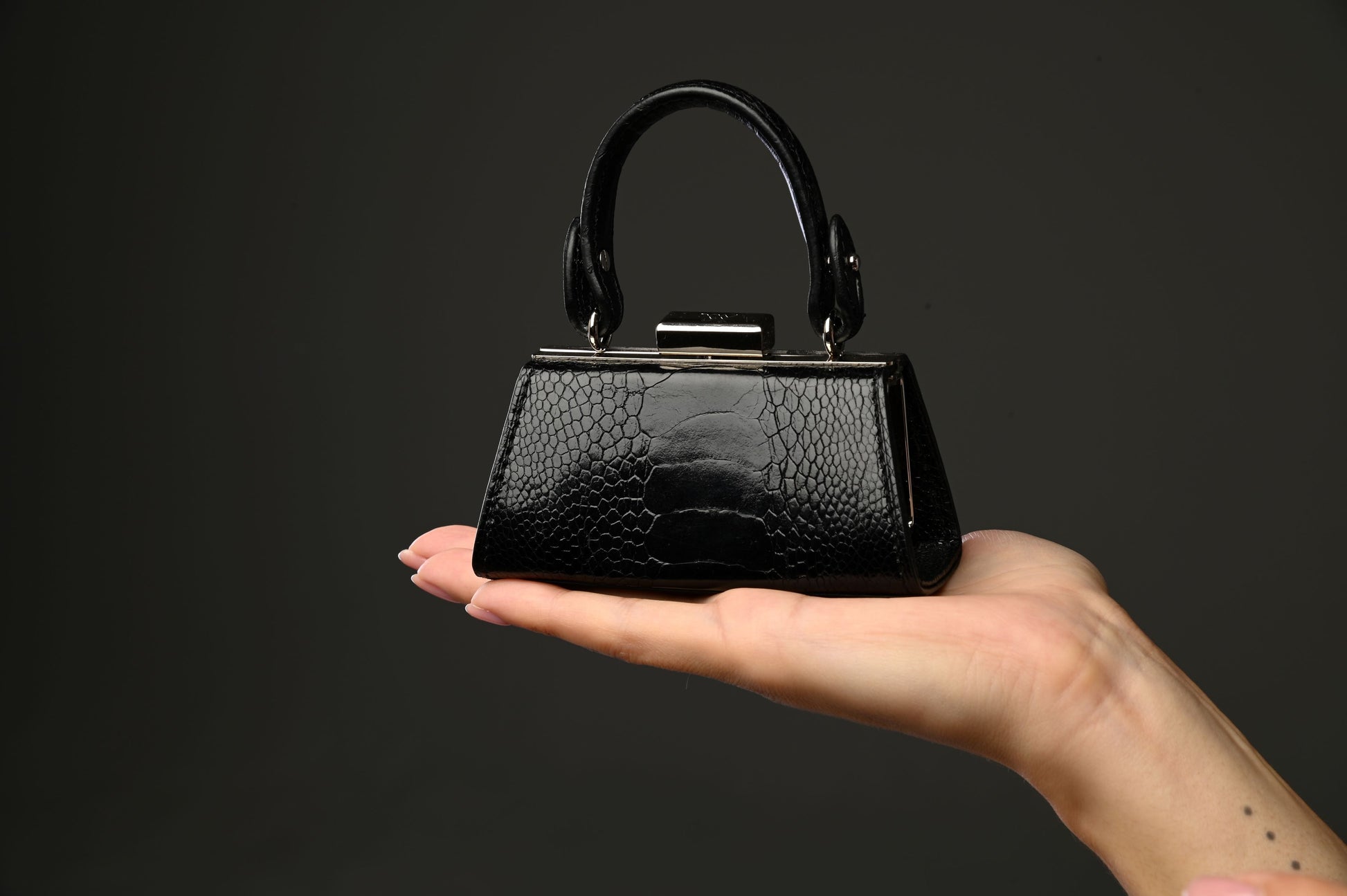 Black Nevada Ostrich Leather Micro Bag Bellabags Bellabags