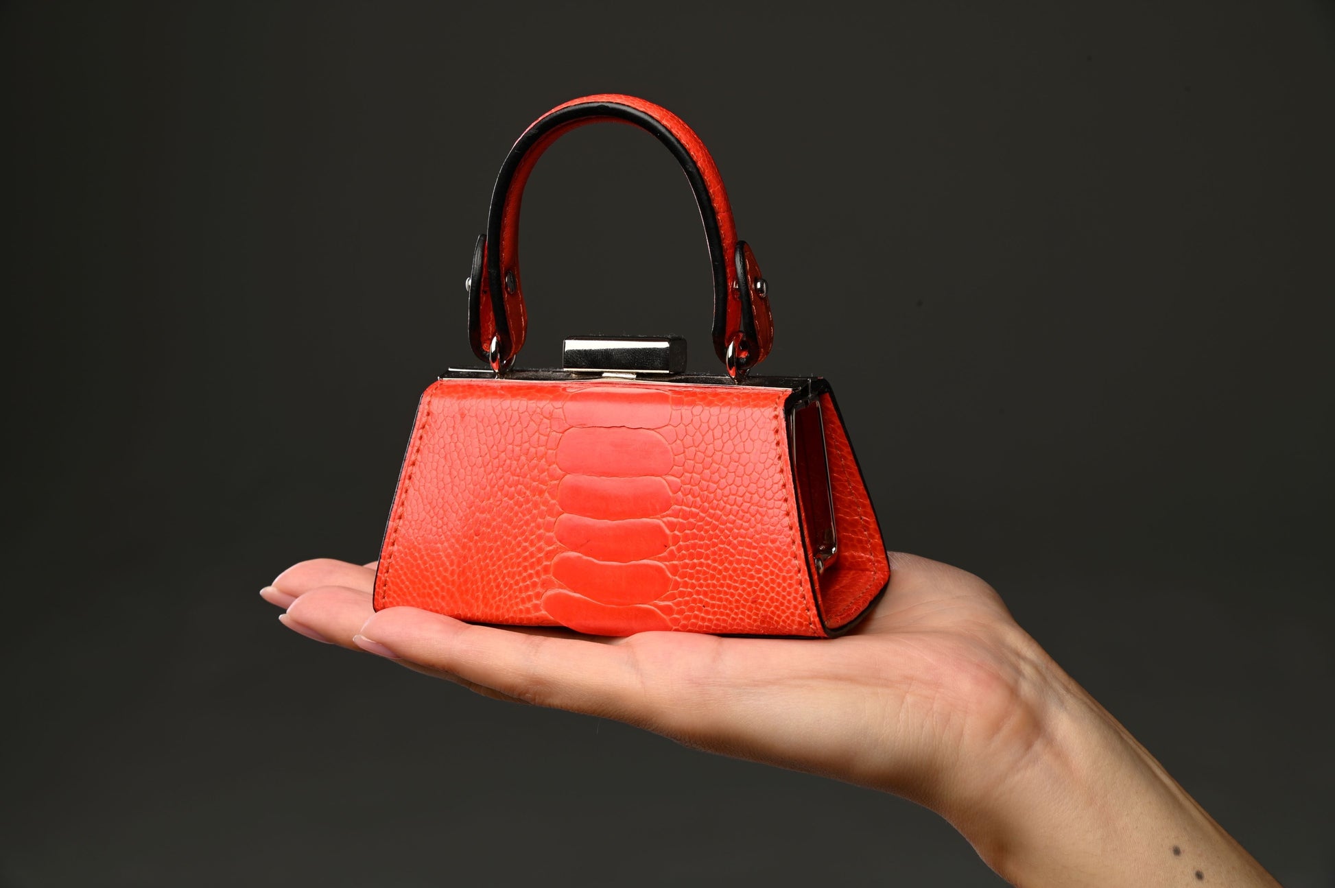 Black Nevada Ostrich Leather Micro Bag Bellabags Bellabags