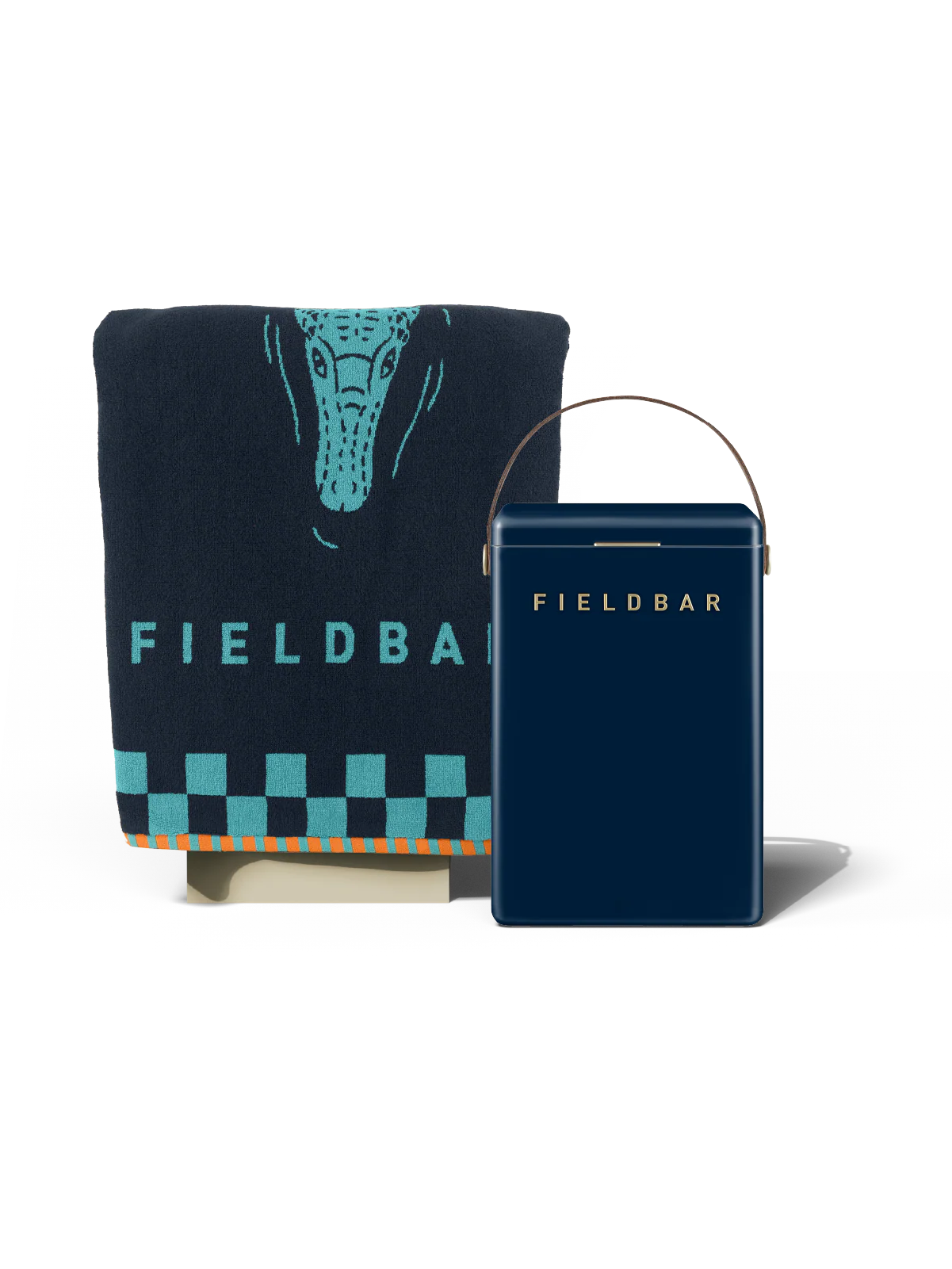 Drinks Box & Towel Bundle / Sea Boat Blue