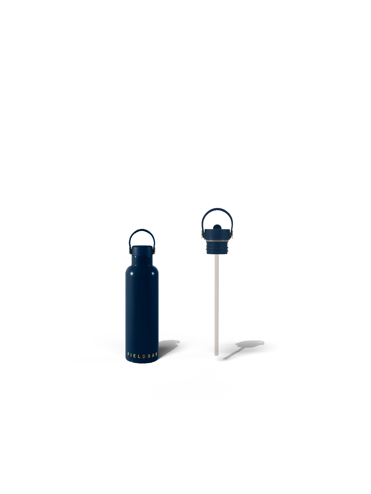 Field Bottle Sip Lid & Metal Straw / Sea Boat Blue