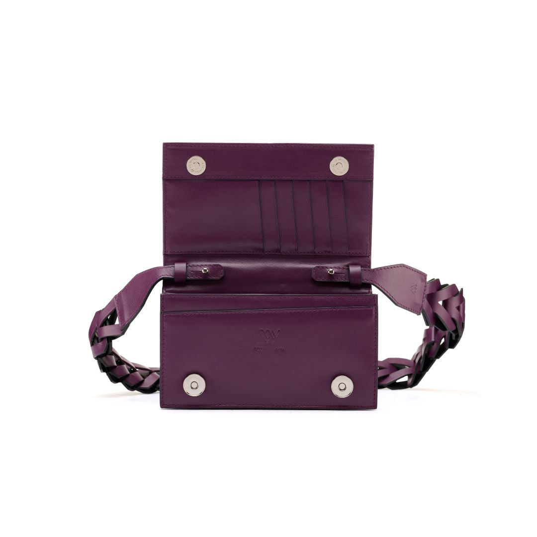 Purple Georgia Ostrich Leg Leather Clutch Bag Bellabags Bellabags