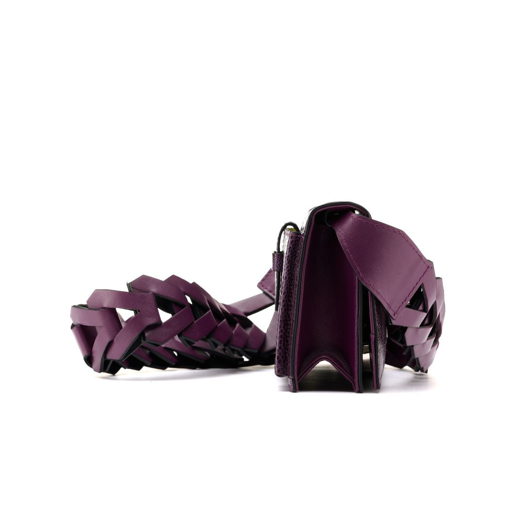 Purple Georgia Ostrich Leg Leather Clutch Bag Bellabags Bellabags