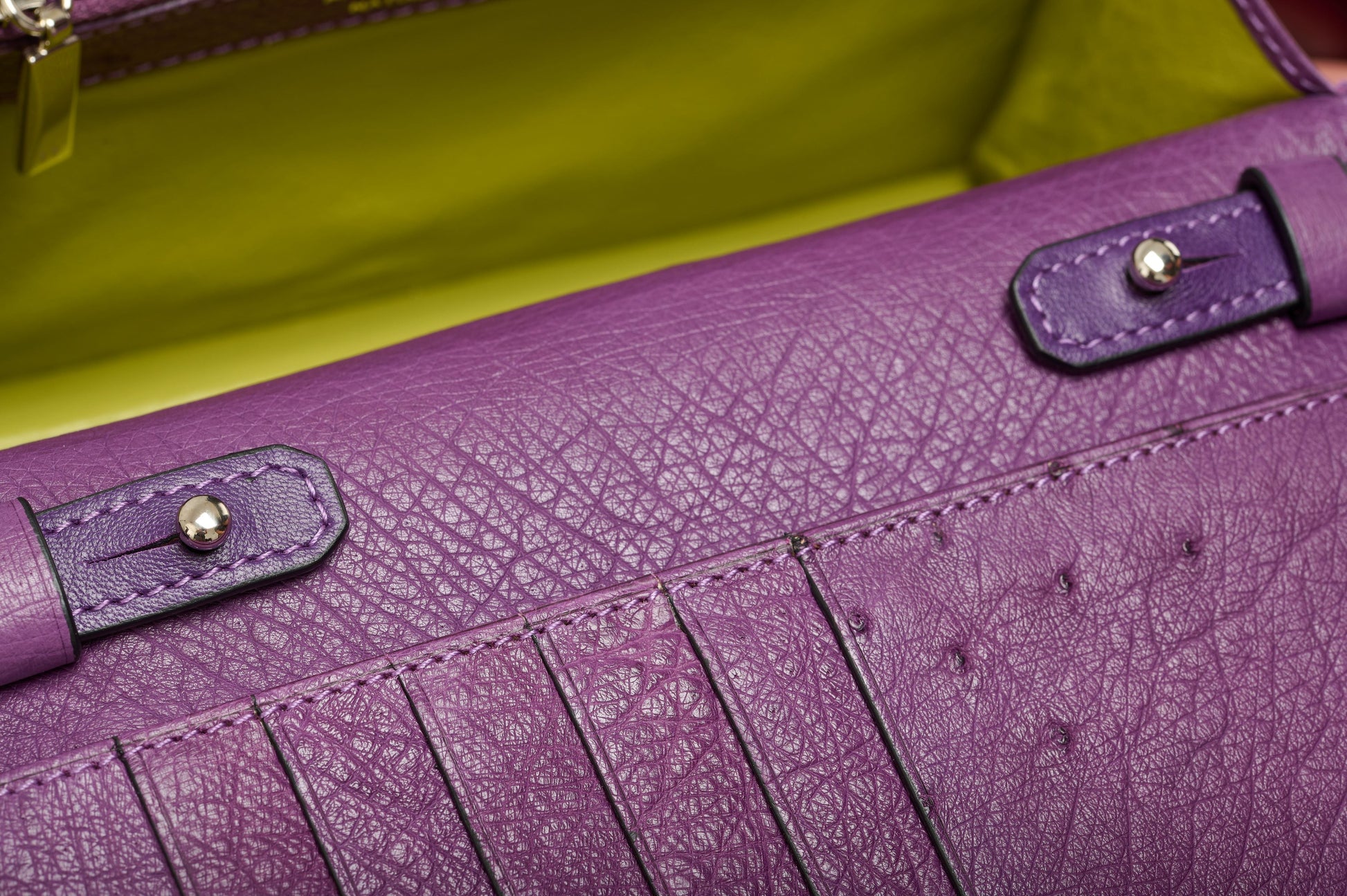 Purple Georgia Ostrich Quill Leather Clutch Bag Bellabags Bellabags