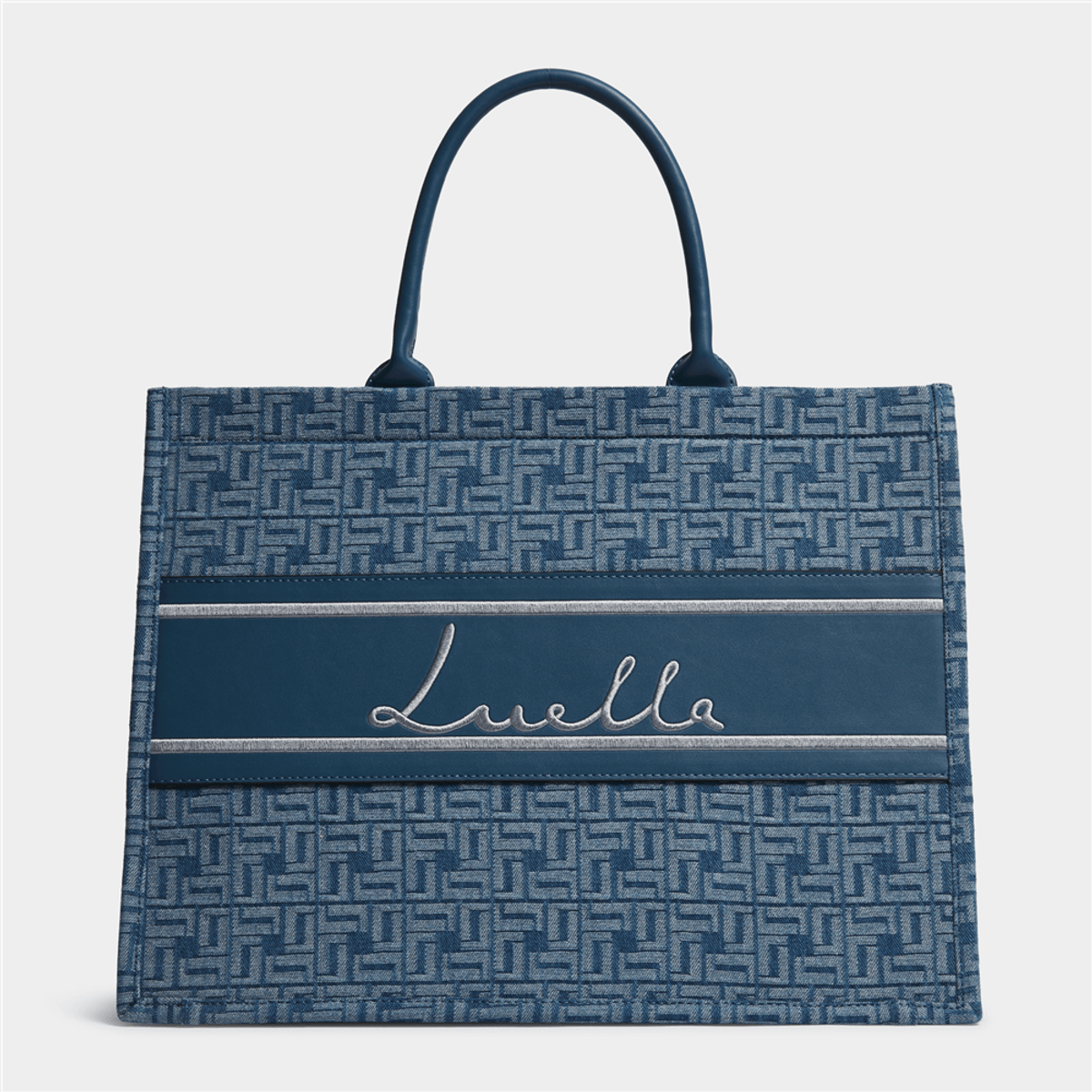 Large Denim Monogram Tote Bag - By Luella - Invoque