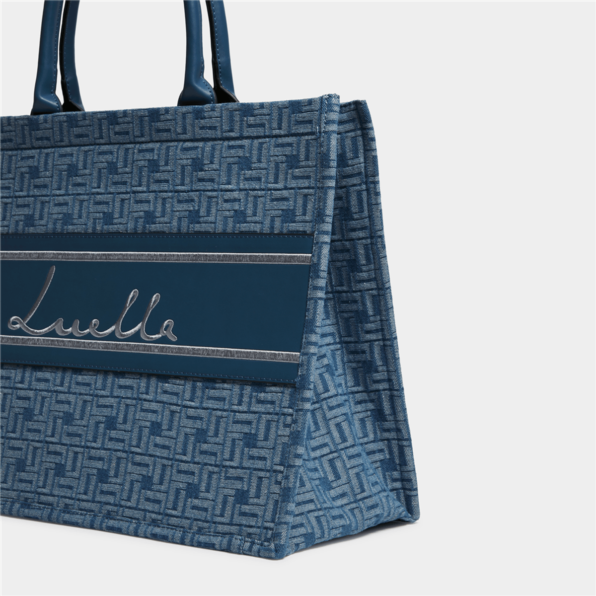 Large Denim Monogram Tote Bag - By Luella - Invoque