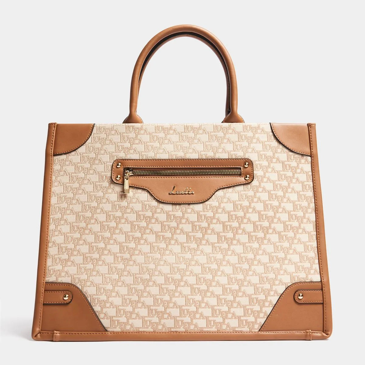 Large Front Pocket Jacquard Tote - By Luella - Invoque