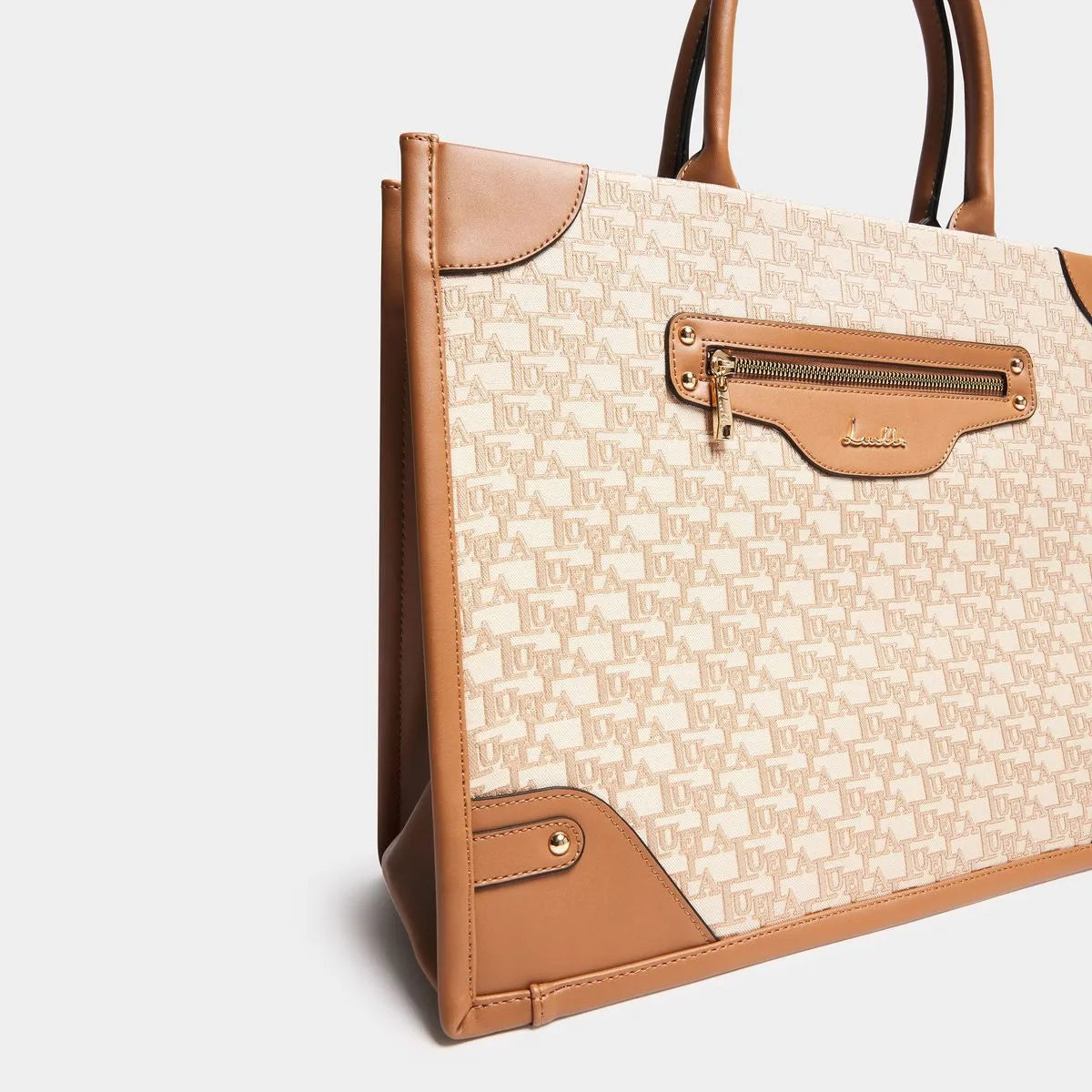 Large Front Pocket Jacquard Tote - By Luella - Invoque