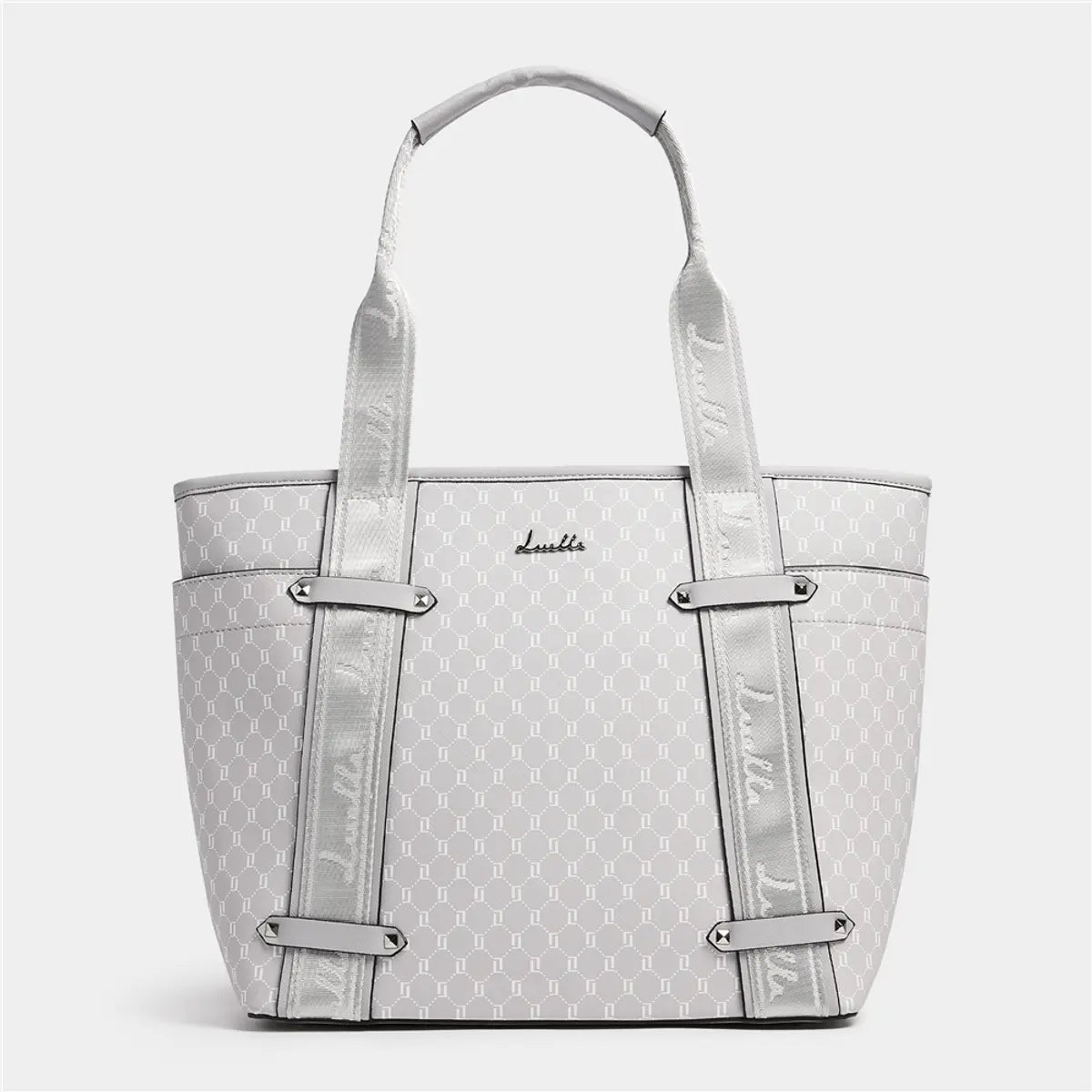 Logo Webbing Strap Side Pocket Shopper - Bellabags Luella