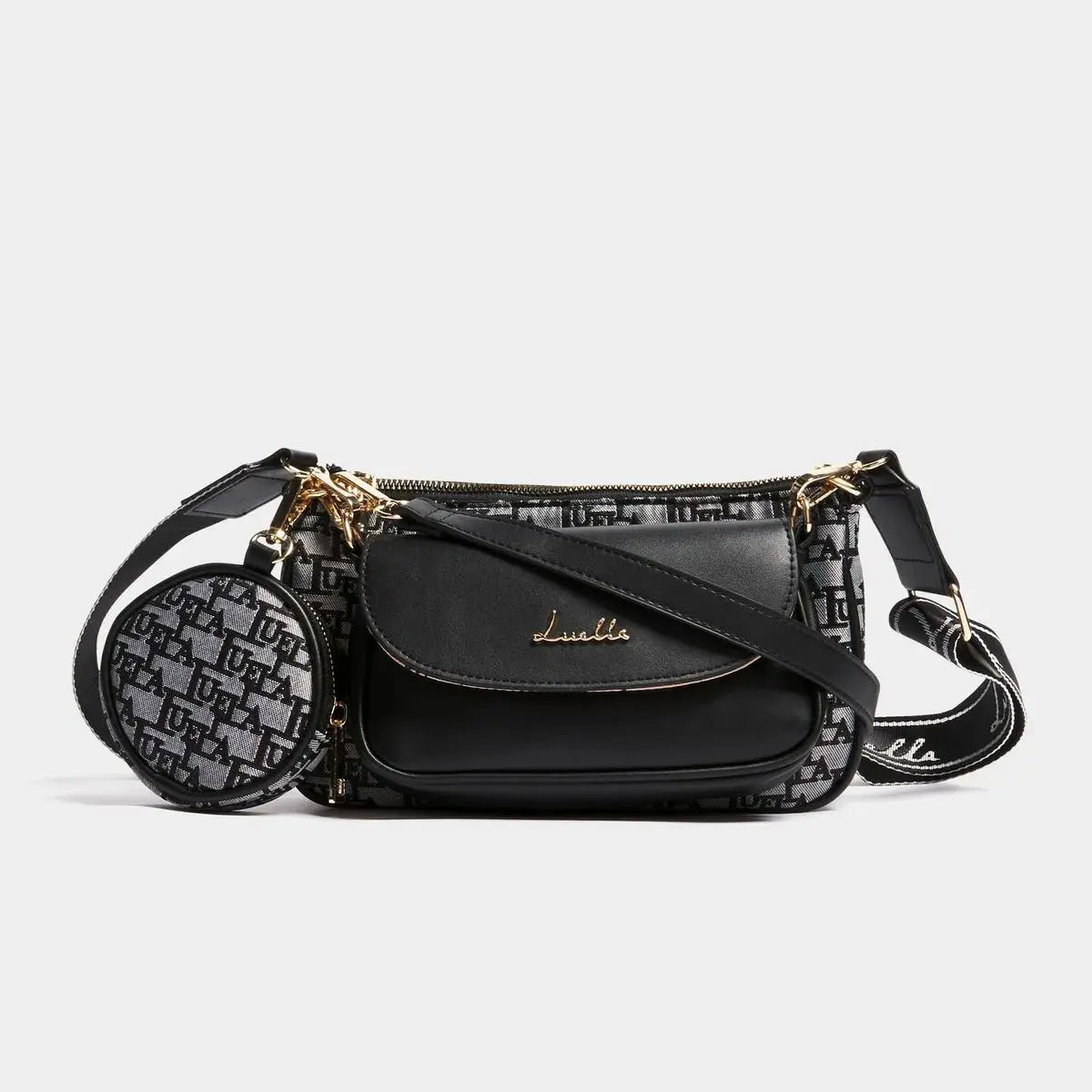 Jacquard Removable Pouch Crossbody Bag - Bellabags Luella