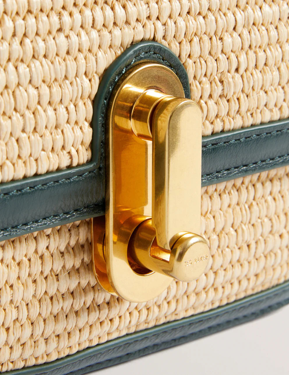 Women's KKASSIE-Twist Lock Small Raffia Crossbody Bag Ted Baker South Africa Bellabags