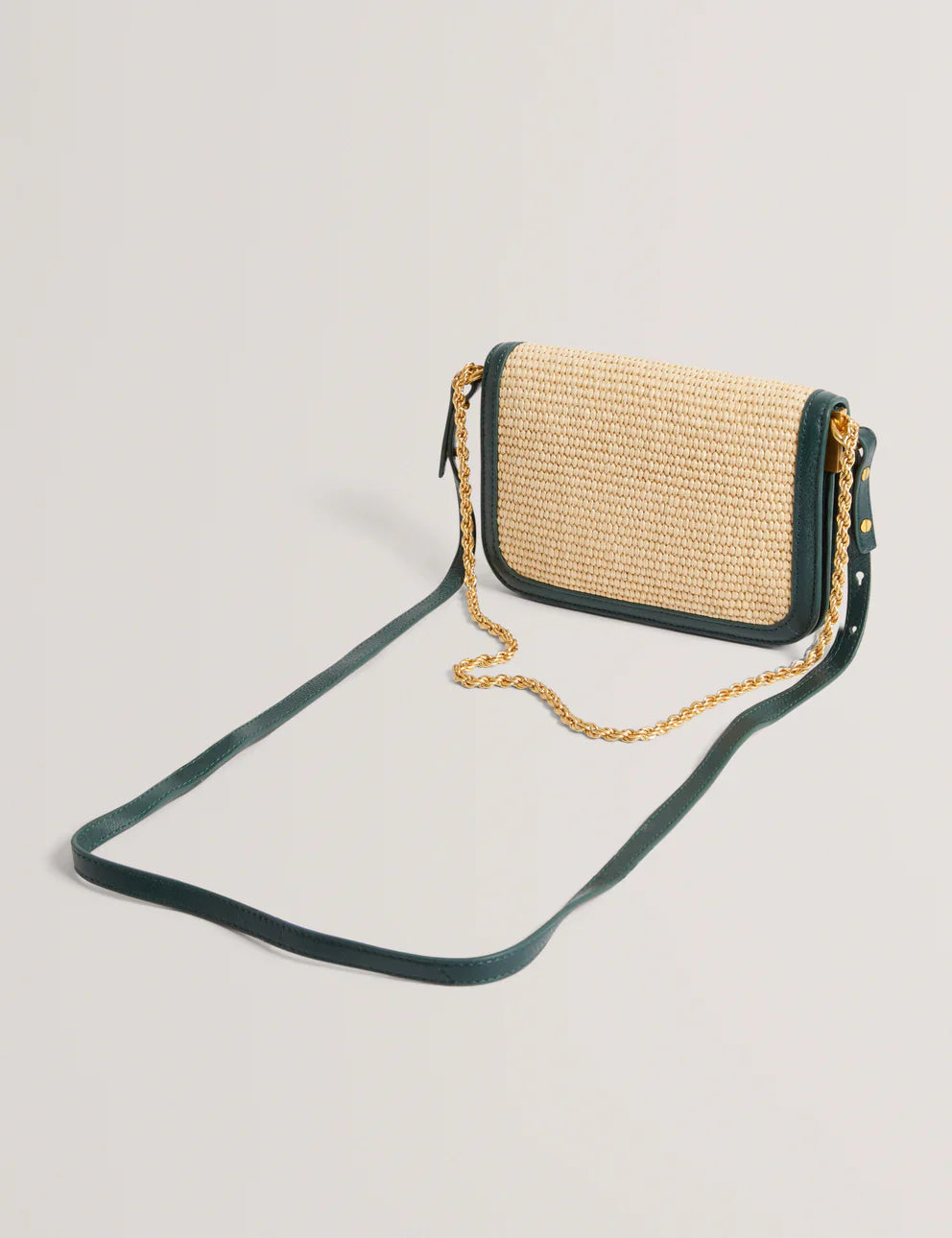 Women's KKASSIE-Twist Lock Small Raffia Crossbody Bag Ted Baker South Africa Bellabags