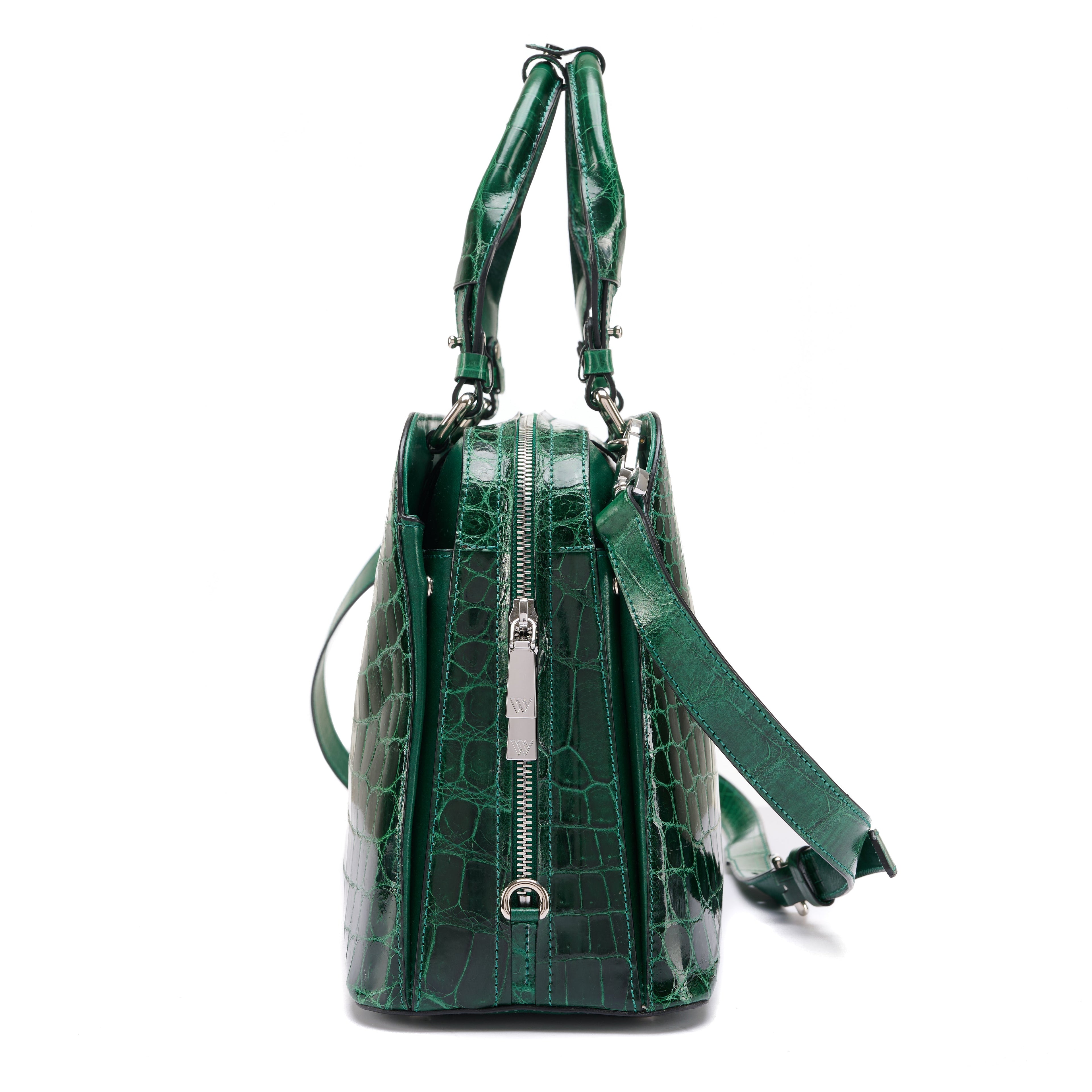 Green Lexington Crocodile Leather Business Bag Bellabags Bellabags