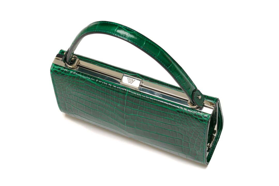 Green Libby Crocodile Leather Evening Bag Bellabags Bellabags