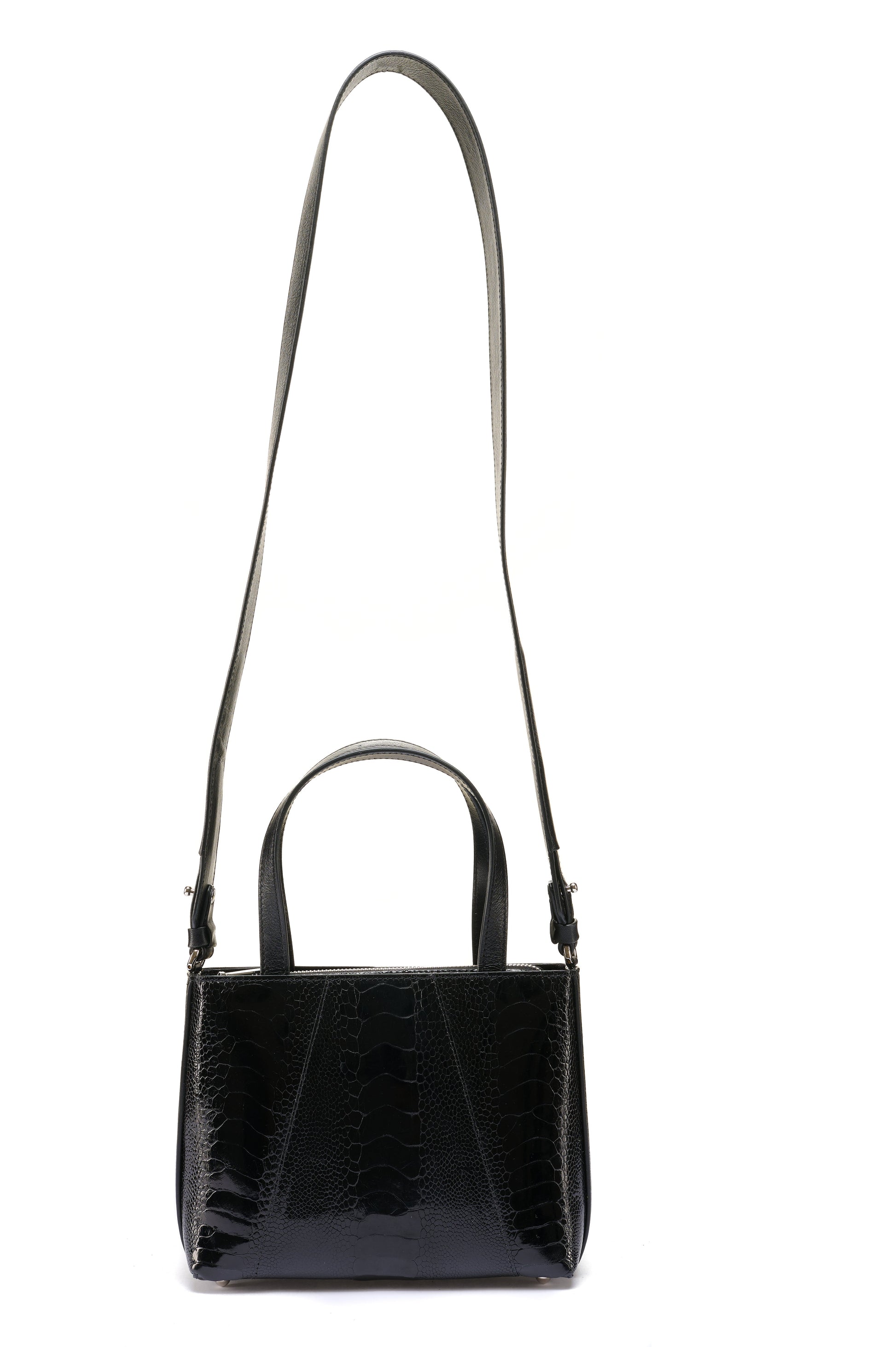 Black Lily Ostrich Leg Leather Shoulder Bag Bellabags Bellabags