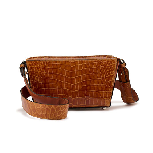 Light Brown Lottie Crocodile Leather Crossbody Bag Bellabags Bellabags