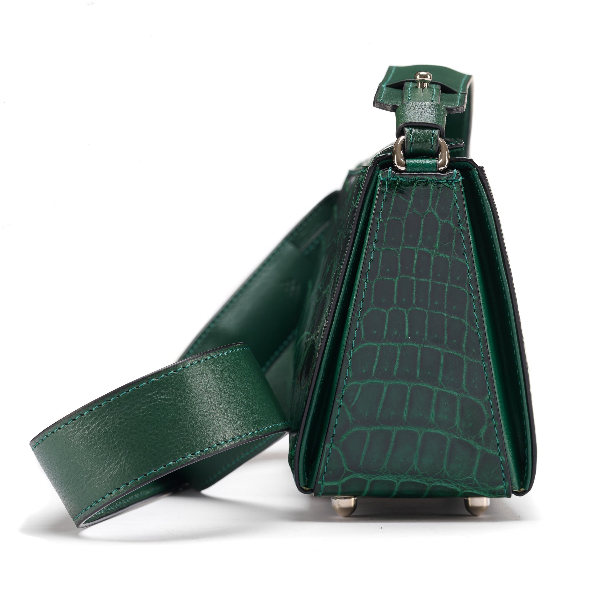 Green Lottie Crocodile Leather Crossbody Bag Bellabags Bellabags