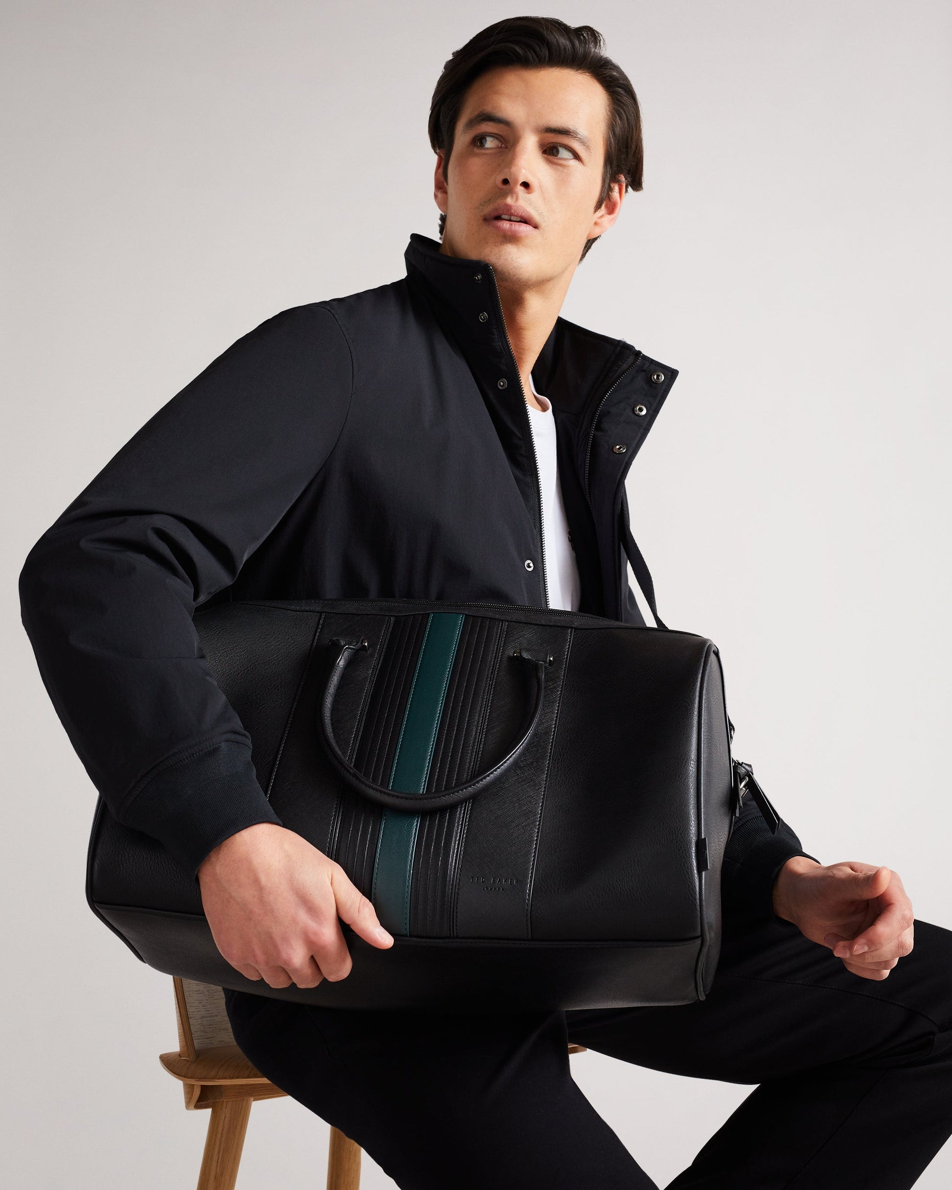 Men's Evyday-Striped Pu Holdall Black Ted Baker South Africa