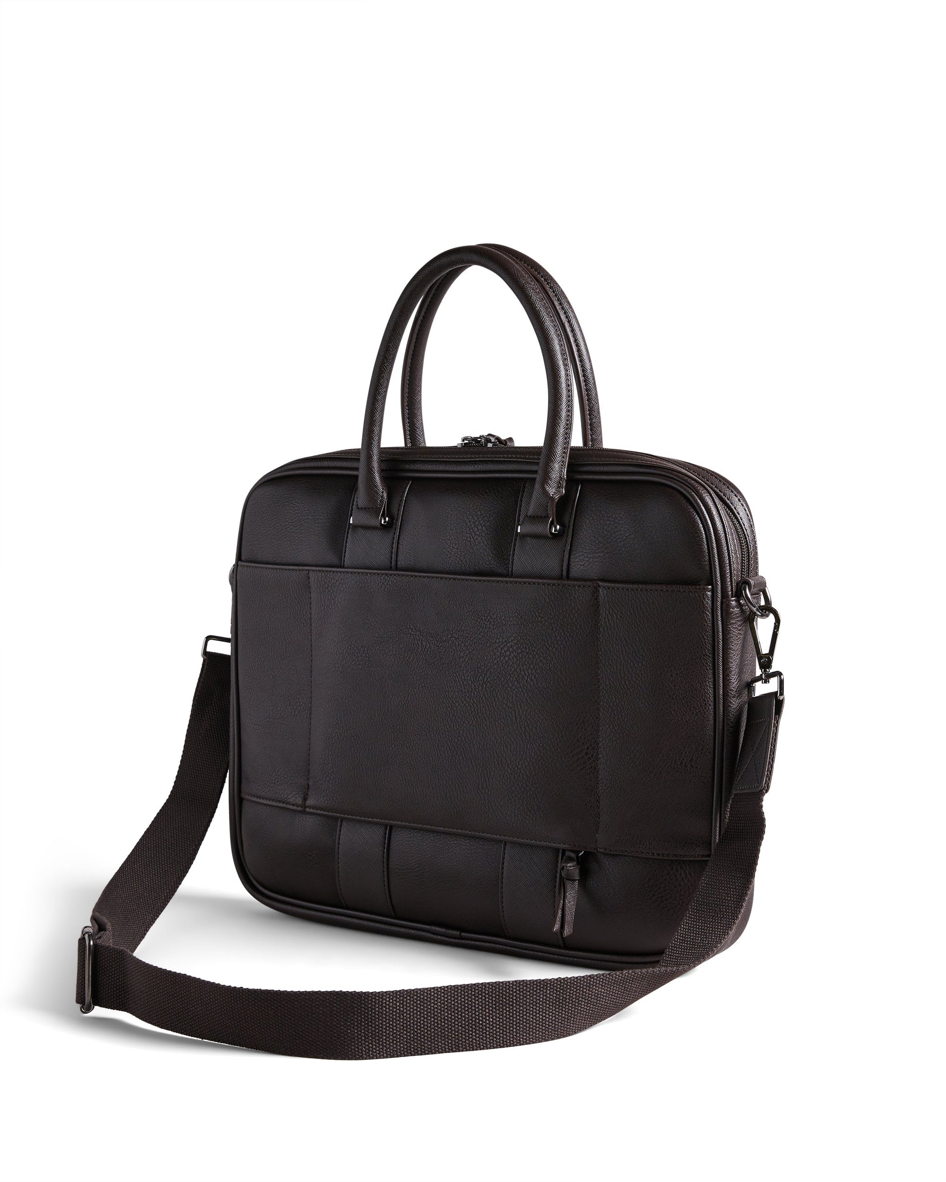 Men's Nevver-Striped Pu Document Bag Brn-Choc Ted Baker South Africa