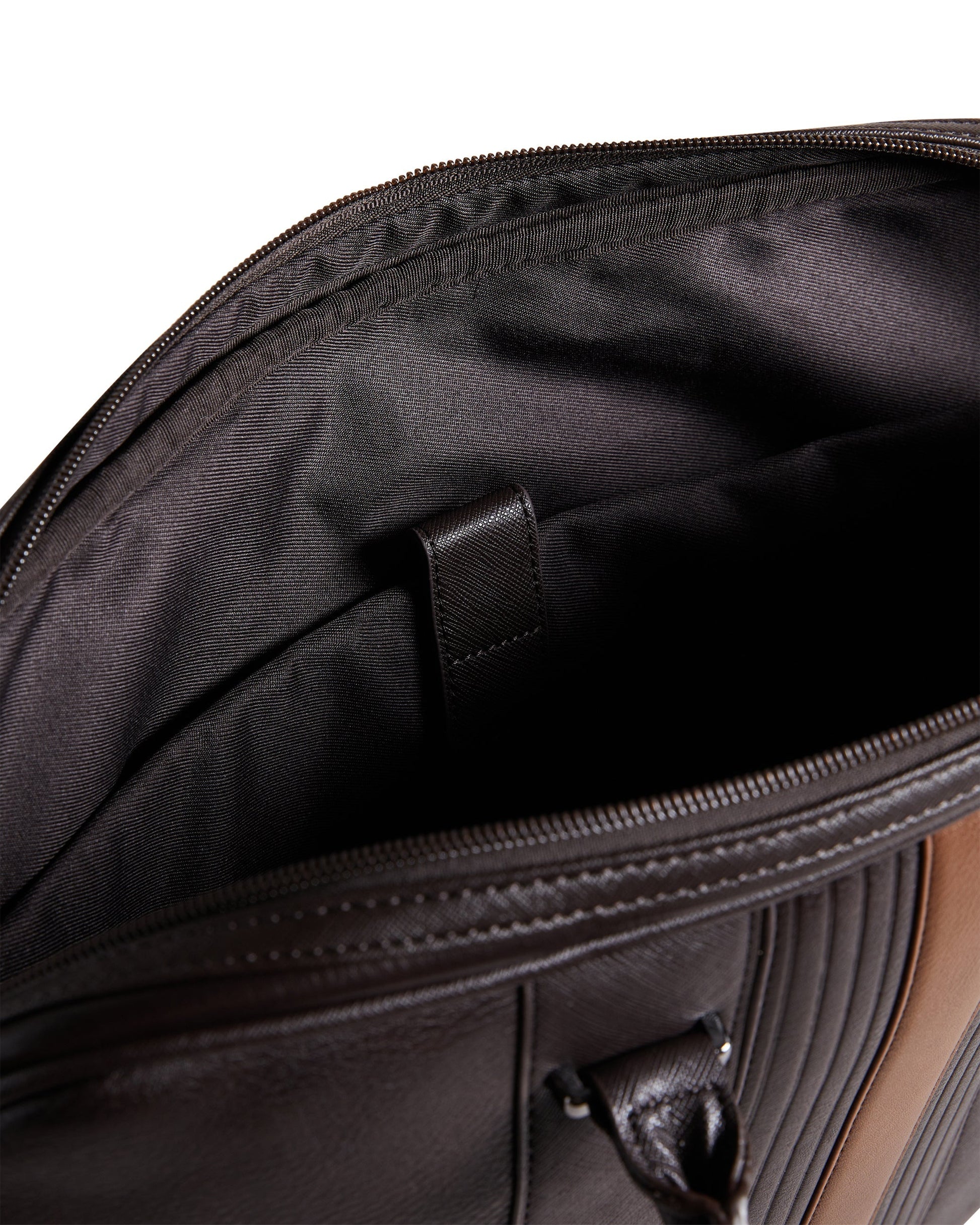 Men's Nevver-Striped Pu Document Bag Brn-Choc Ted Baker South Africa