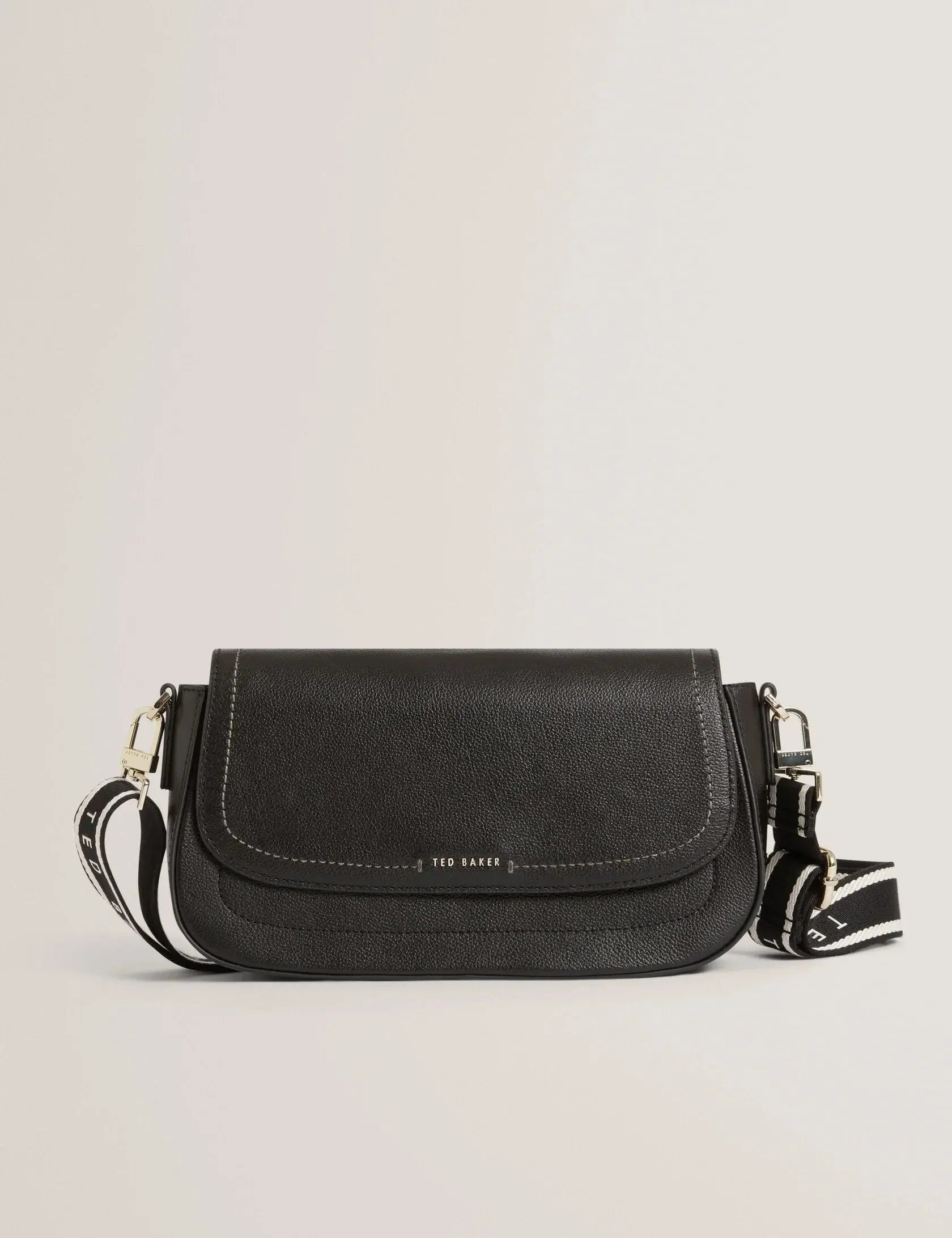 LOUIIZE: Webbing Leather Flapover Crossbody Bag - Bellabags Ted Baker