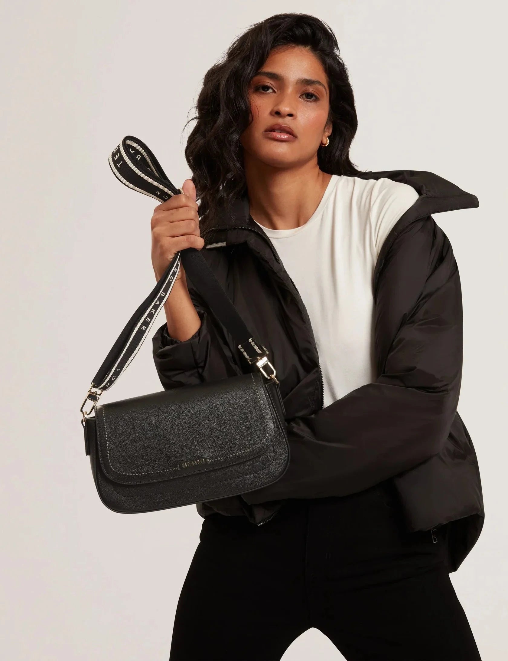 LOUIIZE: Webbing Leather Flapover Crossbody Bag Ted Baker South Africa