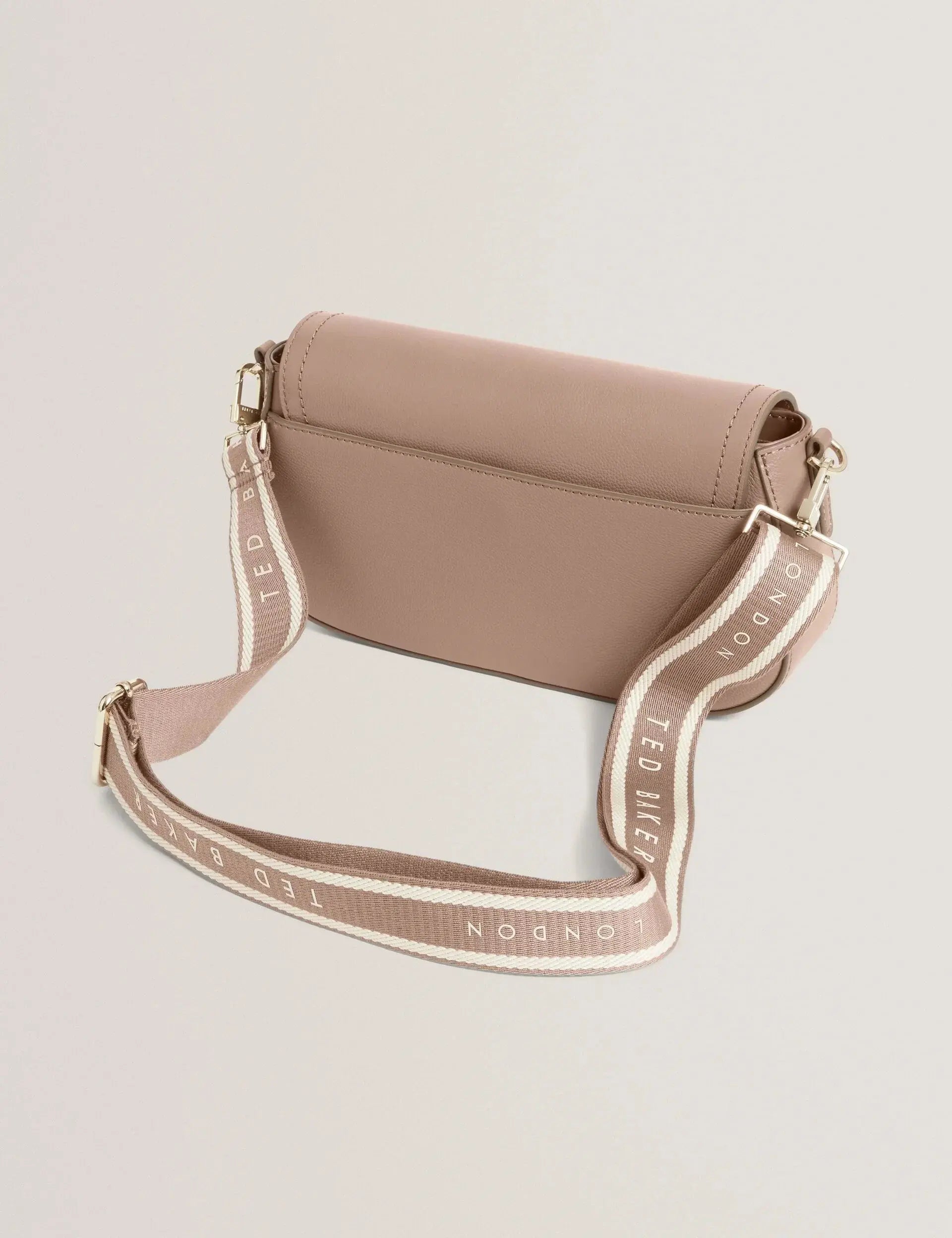 LOUIIZE: Webbing Leather Flapover Crossbody Bag - Bellabags Ted Baker