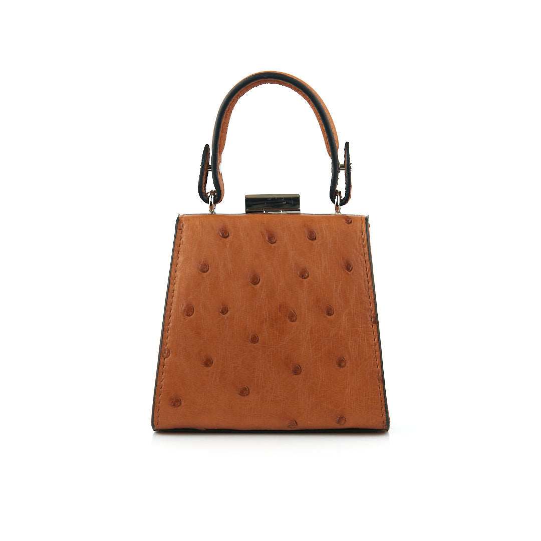 Light Brown Vegas Ostrich Leather Micro Bag Bellabags Bellabags