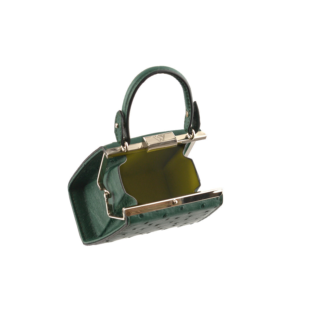 Green Vegas Ostrich Leather Micro Bag Bellabags Bellabags