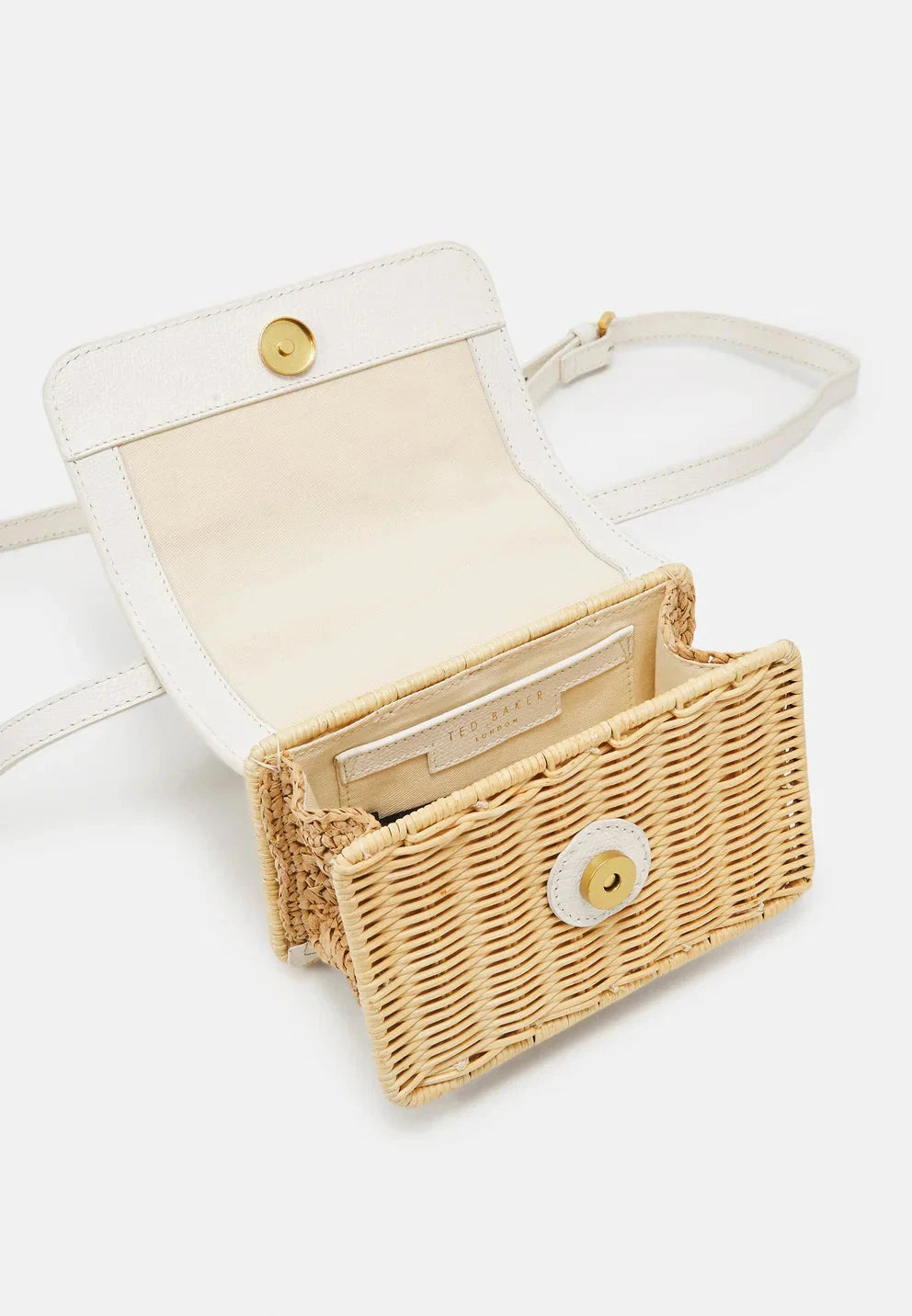 Women's REEGENT-Padlock Detail Rattan Xbody Bag Ecru Ted Baker South Africa