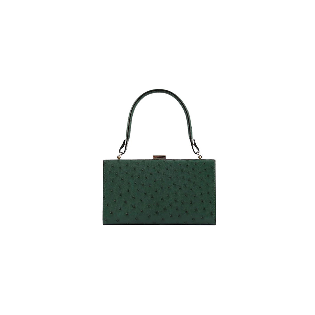 Green Libby Ostrich Leather Evening Bag Bellabags Bellabags
