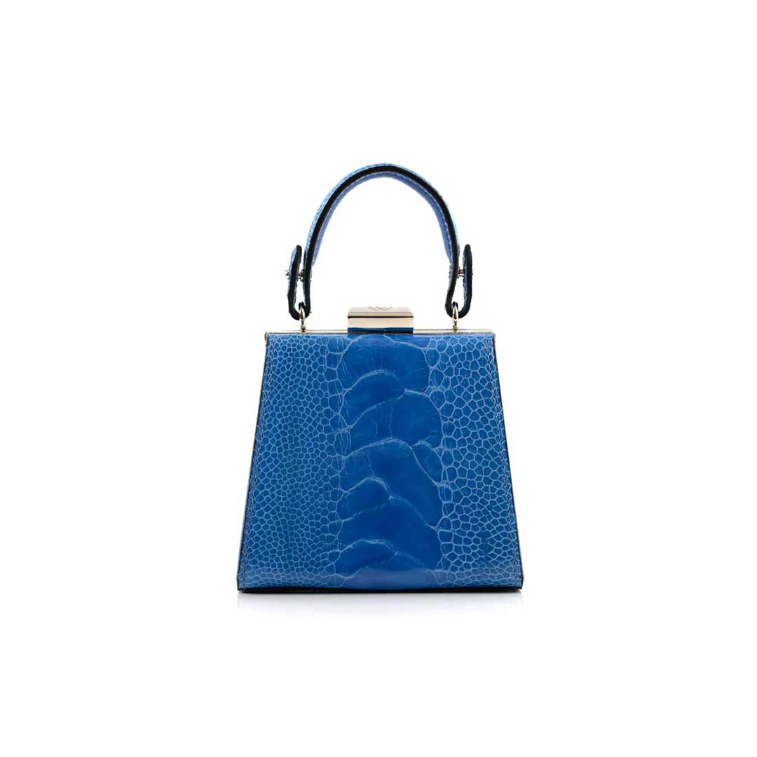 Blue Vegas Ostrich Leg Leather Micro Bag Bellabags Bellabags