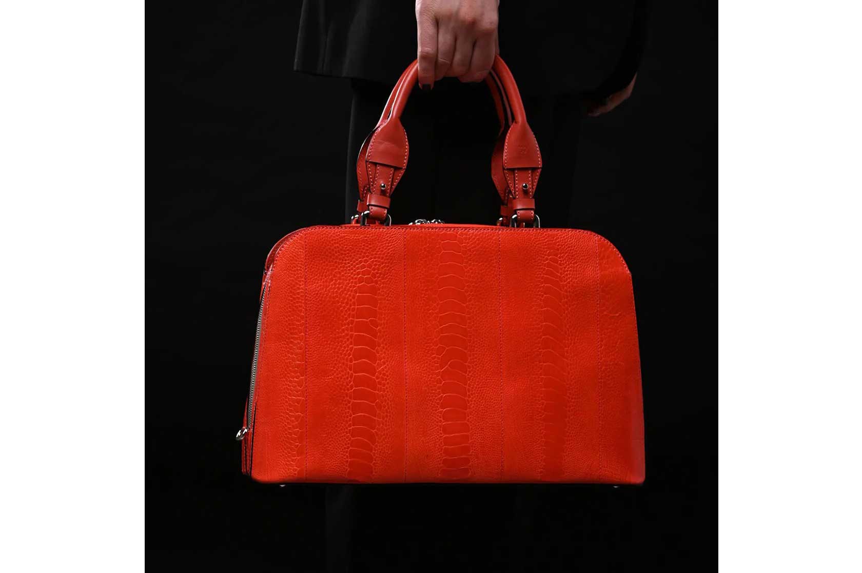Red Lexington Ostrich Leather Business bag Bellabags Bellabags