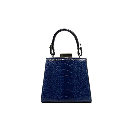 Blue Vegas Ostrich Quill Leather Micro Bag Bellabags Bellabags