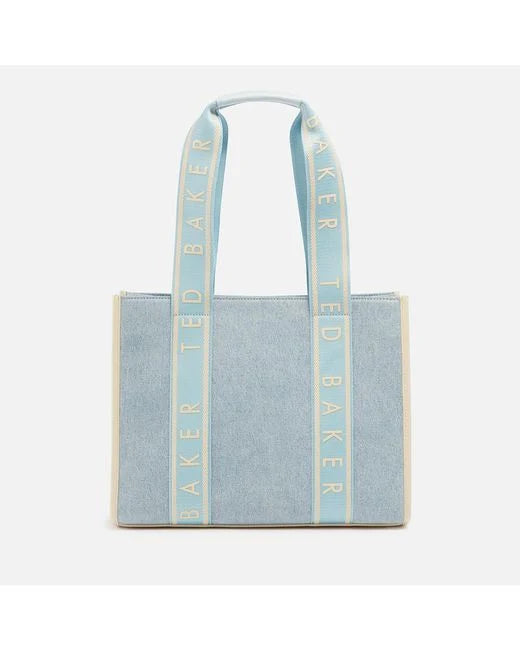 Women's Jeanee-Webbing Medium Denim Tote Bag Lt-Blue Ted Baker South Africa Bellabags
