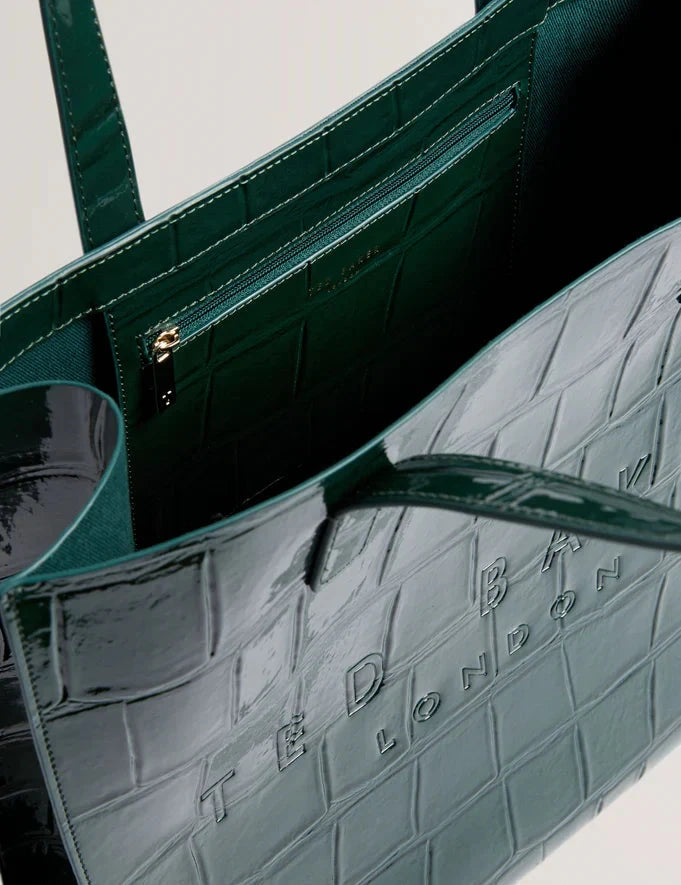 Women's Croccon-Croc Effect Large Icon Bag Mid-Green Ted Baker South Africa