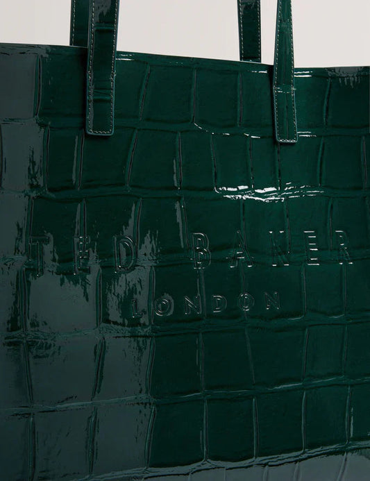 Women's Croccon-Croc Effect Large Icon Bag Mid-Green Ted Baker South Africa Bellabags